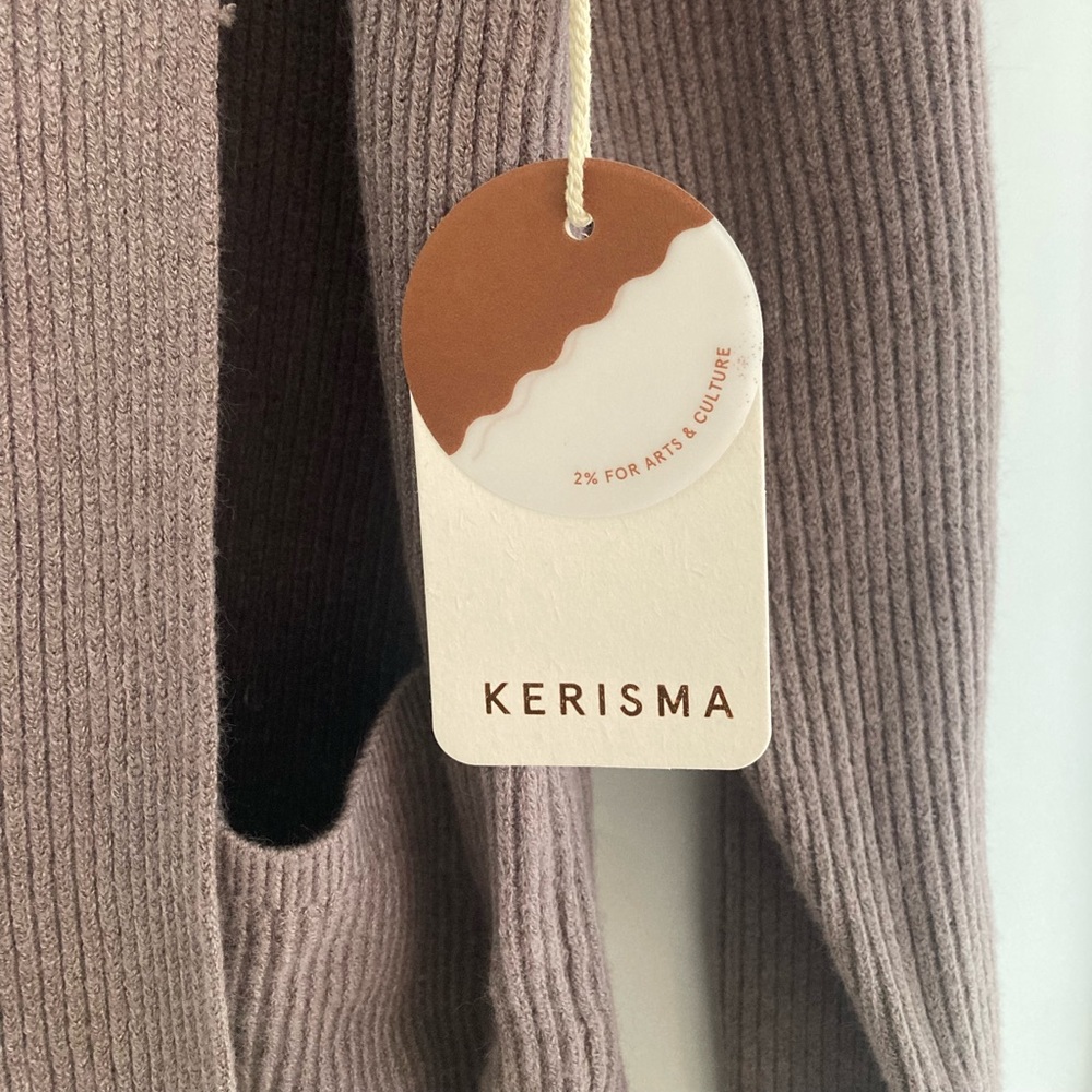 Kerisma Miko Cardigan Sweater: Taupe (S/M) - Picture 2 of 5